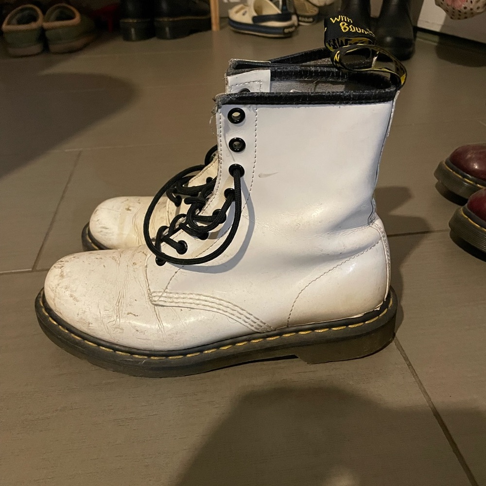 white leather docs